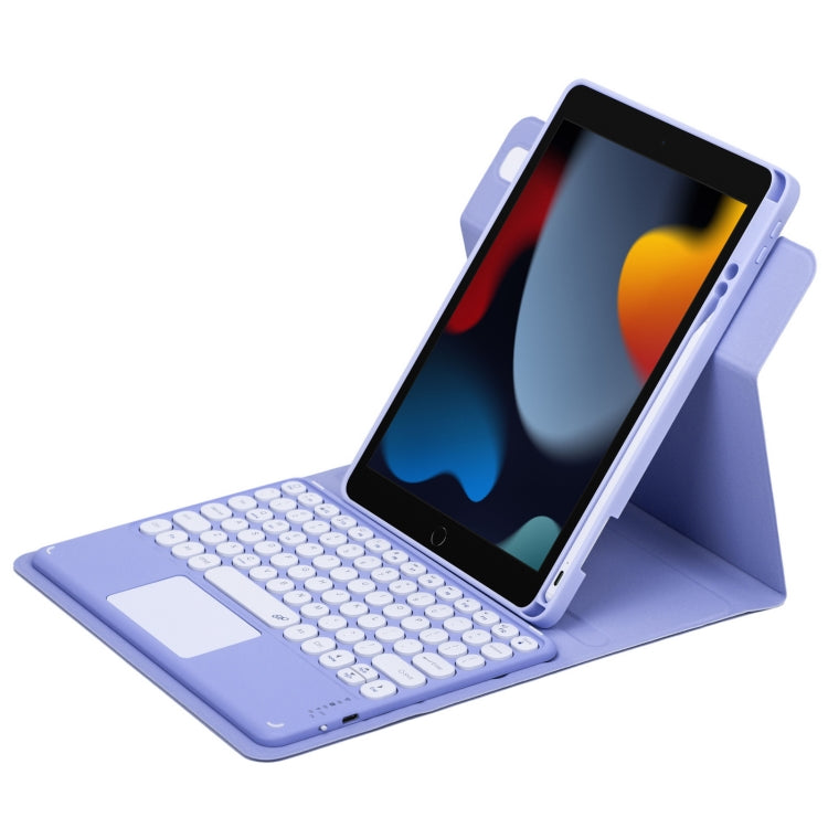 Round Button 360 Degree Rotatable Bluetooth Keyboard Leather Case with Touchpad, For iPad 10th Gen 10.9 2022, For iPad Air 2022 / iPad Pro 11 2021, For iPad 10.2 2021 / Air 2019