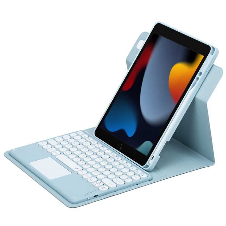 Round Button 360 Degree Rotatable Bluetooth Keyboard Leather Case with Touchpad, For iPad 10th Gen 10.9 2022, For iPad Air 2022 / iPad Pro 11 2021, For iPad 10.2 2021 / Air 2019