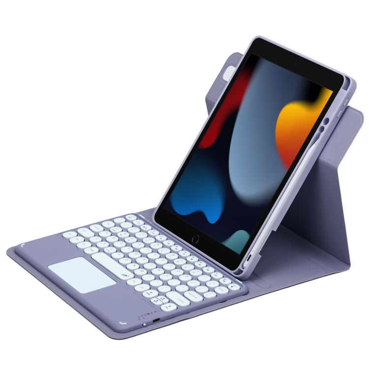 Round Button 360 Degree Rotatable Bluetooth Keyboard Leather Case with Touchpad, For iPad 10th Gen 10.9 2022, For iPad Air 2022 / iPad Pro 11 2021, For iPad 10.2 2021 / Air 2019