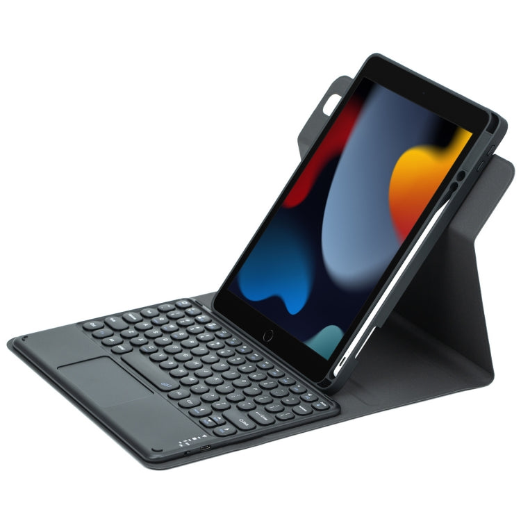 Round Button 360 Degree Rotatable Bluetooth Keyboard Leather Case with Touchpad, For iPad 10th Gen 10.9 2022, For iPad Air 2022 / iPad Pro 11 2021, For iPad 10.2 2021 / Air 2019