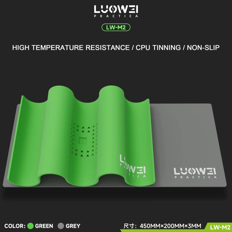LUOWEI LW-M2 Multi-function Microscope Repair Silicone Pad Tin Planting Platform, LW-M2 (Green), LW-M2 (Grey)
