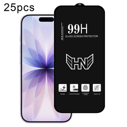 25pcs High Aluminum Large Arc Full Screen Tempered Glass Film, For iPhone 17 Pro Max, For iPhone 17 Pro, For iPhone 17, For iPhone Air, For iPhone 16 Pro Max, For iPhone 16 Pro, For iPhone 16 Plus, For iPhone 16, For iPhone 15 Pro Max, For iPhone 15 Pr...