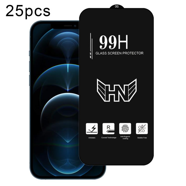 25pcs High Aluminum Large Arc Full Screen Tempered Glass Film, For iPhone 17 Pro Max, For iPhone 17 Pro, For iPhone 17, For iPhone Air, For iPhone 16 Pro Max, For iPhone 16 Pro, For iPhone 16 Plus, For iPhone 16, For iPhone 15 Pro Max, For iPhone 15 Pr...