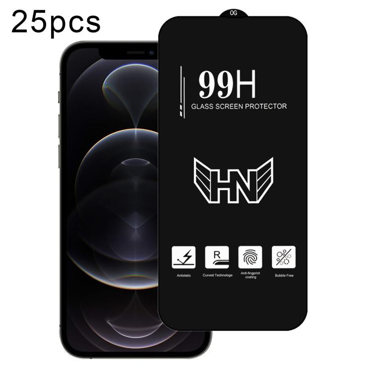 25pcs High Aluminum Large Arc Full Screen Tempered Glass Film, For iPhone 17 Pro Max, For iPhone 17 Pro, For iPhone 17, For iPhone Air, For iPhone 16 Pro Max, For iPhone 16 Pro, For iPhone 16 Plus, For iPhone 16, For iPhone 15 Pro Max, For iPhone 15 Pr...