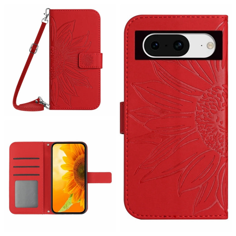 Skin Feel Sun Flower Embossed Flip Leather Phone Case with Lanyard, For Google Pixel 11 Pro XL, For Google Pixel 11 Pro / 11, For Google Pixel 10a, For Google Pixel 9a, For Google Pixel 9 Pro XL, For Google Pixel 9 Pro, For Google Pixel 9              ...