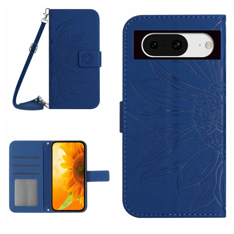 Skin Feel Sun Flower Embossed Flip Leather Phone Case with Lanyard, For Google Pixel 11 Pro XL, For Google Pixel 11 Pro / 11, For Google Pixel 10a, For Google Pixel 9a, For Google Pixel 9 Pro XL, For Google Pixel 9 Pro, For Google Pixel 9              ...