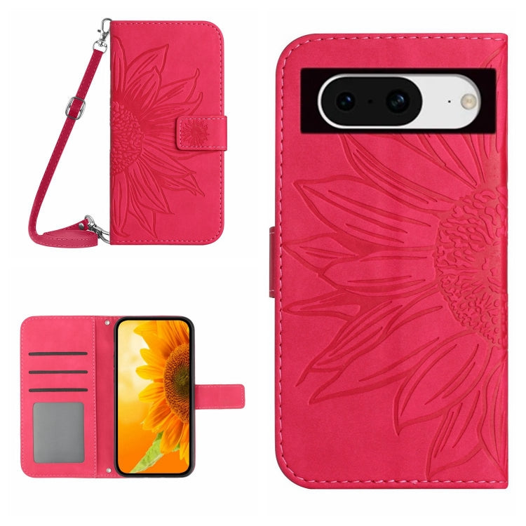 Skin Feel Sun Flower Embossed Flip Leather Phone Case with Lanyard, For Google Pixel 11 Pro XL, For Google Pixel 11 Pro / 11, For Google Pixel 10a, For Google Pixel 9a, For Google Pixel 9 Pro XL, For Google Pixel 9 Pro, For Google Pixel 9              ...