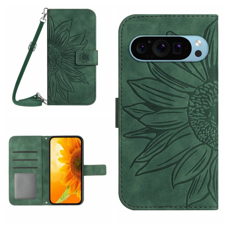Skin Feel Sun Flower Embossed Flip Leather Phone Case with Lanyard, For Google Pixel 11 Pro XL, For Google Pixel 11 Pro / 11, For Google Pixel 10a, For Google Pixel 9a, For Google Pixel 9 Pro XL, For Google Pixel 9 Pro, For Google Pixel 9              ...