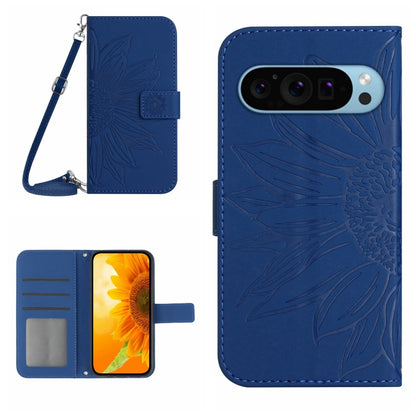 Skin Feel Sun Flower Embossed Flip Leather Phone Case with Lanyard, For Google Pixel 11 Pro XL, For Google Pixel 11 Pro / 11, For Google Pixel 10a, For Google Pixel 9a, For Google Pixel 9 Pro XL, For Google Pixel 9 Pro, For Google Pixel 9              ...