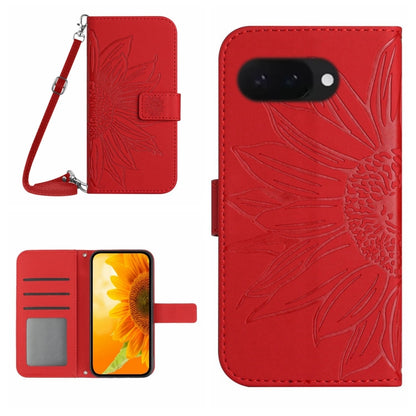Skin Feel Sun Flower Embossed Flip Leather Phone Case with Lanyard, For Google Pixel 11 Pro XL, For Google Pixel 11 Pro / 11, For Google Pixel 10a, For Google Pixel 9a, For Google Pixel 9 Pro XL, For Google Pixel 9 Pro, For Google Pixel 9              ...