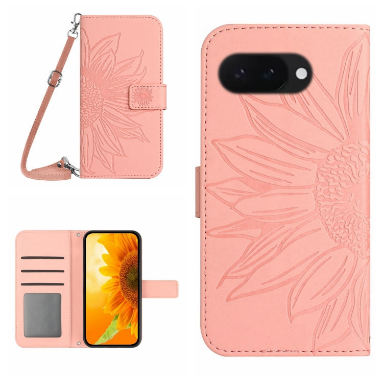 Skin Feel Sun Flower Embossed Flip Leather Phone Case with Lanyard, For Google Pixel 11 Pro XL, For Google Pixel 11 Pro / 11, For Google Pixel 10a, For Google Pixel 9a, For Google Pixel 9 Pro XL, For Google Pixel 9 Pro, For Google Pixel 9              ...