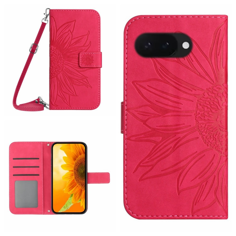 Skin Feel Sun Flower Embossed Flip Leather Phone Case with Lanyard, For Google Pixel 11 Pro XL, For Google Pixel 11 Pro / 11, For Google Pixel 10a, For Google Pixel 9a, For Google Pixel 9 Pro XL, For Google Pixel 9 Pro, For Google Pixel 9              ...