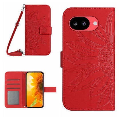 Skin Feel Sun Flower Embossed Flip Leather Phone Case with Lanyard, For Google Pixel 11 Pro XL, For Google Pixel 11 Pro / 11, For Google Pixel 10a, For Google Pixel 9a, For Google Pixel 9 Pro XL, For Google Pixel 9 Pro, For Google Pixel 9              ...