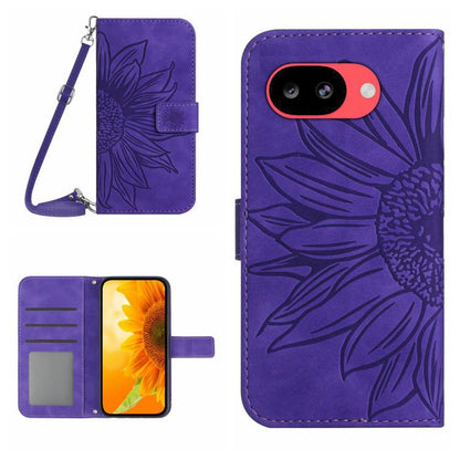 Skin Feel Sun Flower Embossed Flip Leather Phone Case with Lanyard, For Google Pixel 11 Pro XL, For Google Pixel 11 Pro / 11, For Google Pixel 10a, For Google Pixel 9a, For Google Pixel 9 Pro XL, For Google Pixel 9 Pro, For Google Pixel 9              ...
