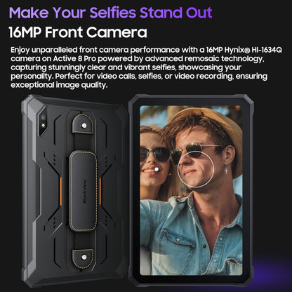 Blackview Active 8 Pro 4G Rugged Tablet, 10.36 inch 8GB+256GB Android 14 MT6789 Octa Core Support Dual SIM, Global Version with Google Play, EU Plug, Active 8 Pro