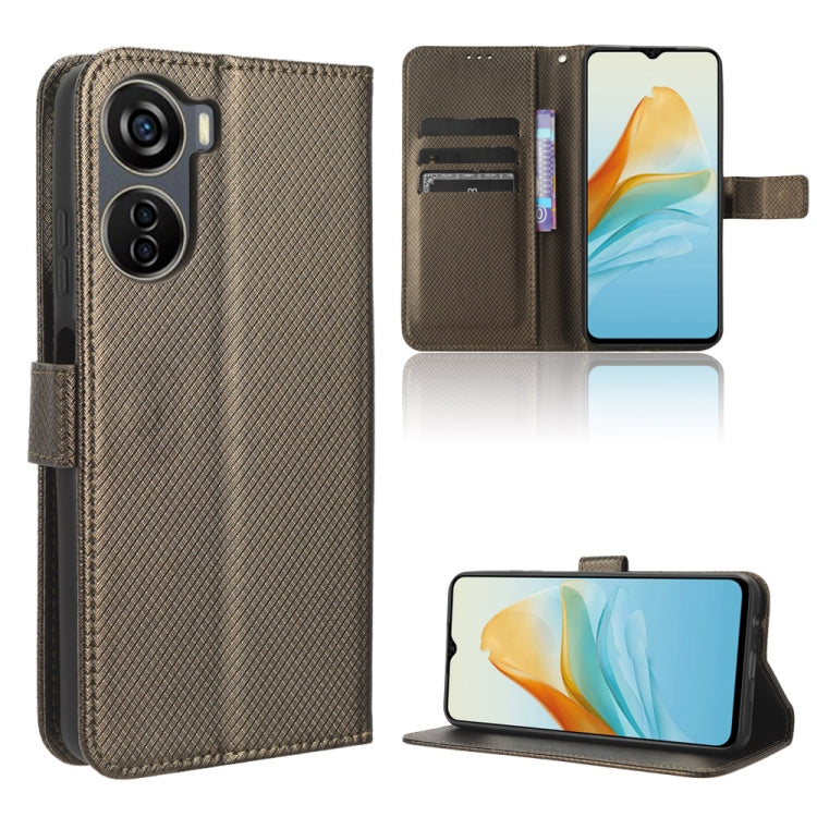 Diamond Texture Leather Phone Case, For ZTE Axon 40 Lite