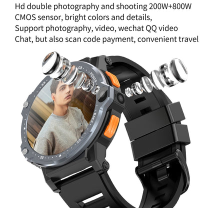 ZGP PG999 1.54 inch HD Round Screen 4G Smart Watch Android 8.1, 2GB+16GB, 4GB+64GB