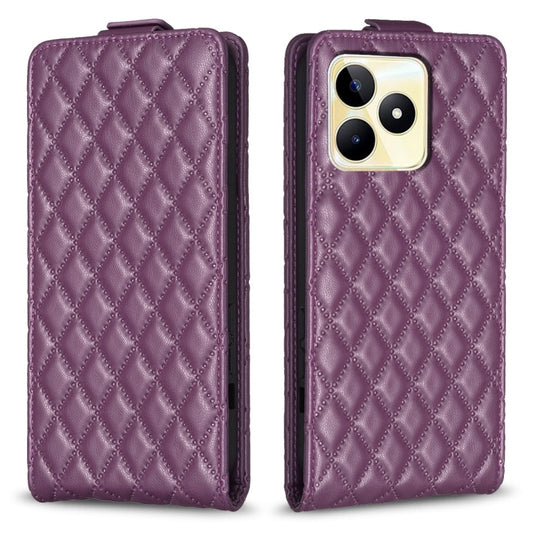 Diamond Lattice Vertical Flip Leather Phone Case, For Realme C53, For Realme C55
