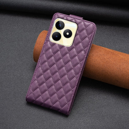 Diamond Lattice Vertical Flip Leather Phone Case, For Realme C53, For Realme C55