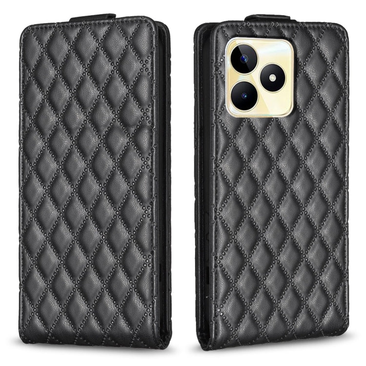 Diamond Lattice Vertical Flip Leather Phone Case, For Realme C53, For Realme C55