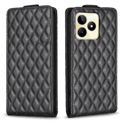 Diamond Lattice Vertical Flip Leather Phone Case, For Realme C53, For Realme C55