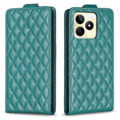 Diamond Lattice Vertical Flip Leather Phone Case, For Realme C53, For Realme C55