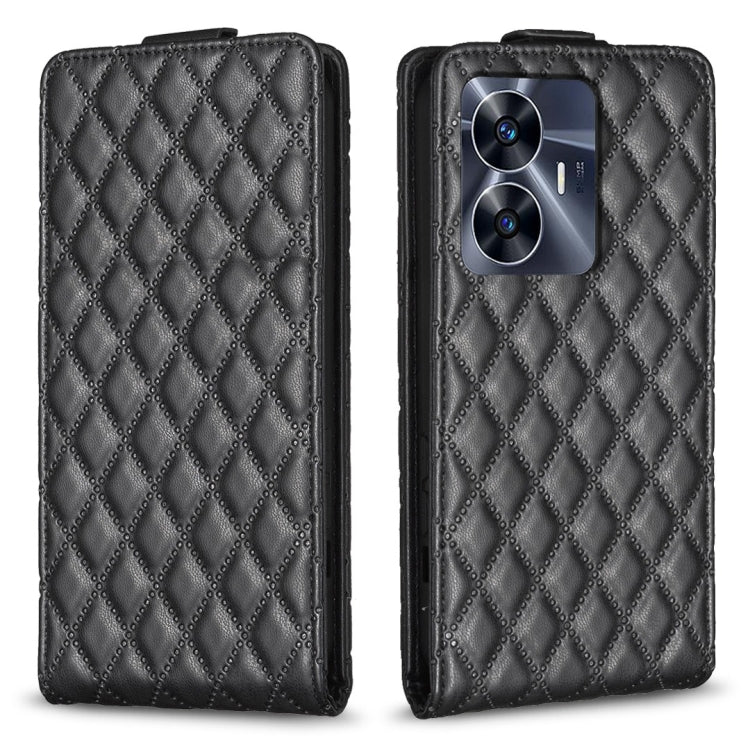 Diamond Lattice Vertical Flip Leather Phone Case, For Realme C53, For Realme C55