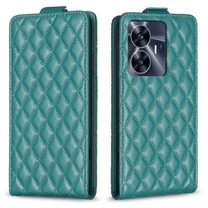 Diamond Lattice Vertical Flip Leather Phone Case, For Realme C53, For Realme C55