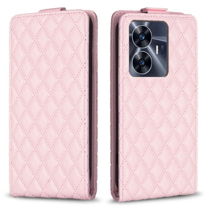 Diamond Lattice Vertical Flip Leather Phone Case, For Realme C53, For Realme C55