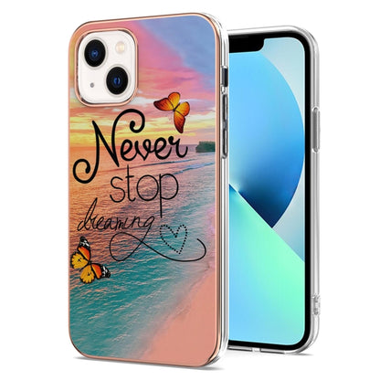Electroplating Pattern IMD TPU Shockproof Case, For iPhone 16 Pro Max, For iPhone 16 Pro, For iPhone 16 Plus, For iPhone 16, For iPhone 15 Pro Max, For iPhone 15 Pro, For iPhone 15 Plus, For iPhone 15
