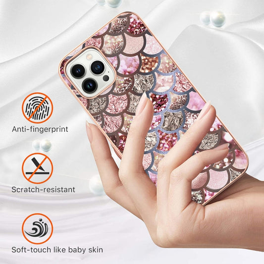 Electroplating Pattern IMD TPU Shockproof Case, For iPhone 16 Pro Max, For iPhone 16 Pro, For iPhone 16 Plus, For iPhone 16, For iPhone 15 Pro Max, For iPhone 15 Pro, For iPhone 15 Plus, For iPhone 15