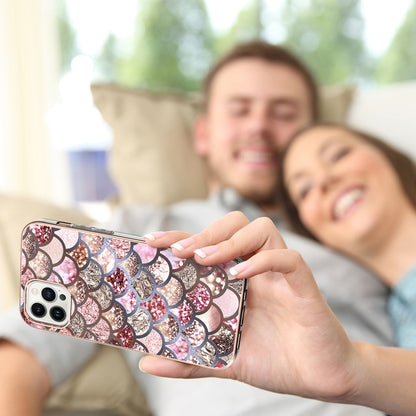 Electroplating Pattern IMD TPU Shockproof Case, For iPhone 16 Pro Max, For iPhone 16 Pro, For iPhone 16 Plus, For iPhone 16, For iPhone 15 Pro Max, For iPhone 15 Pro, For iPhone 15 Plus, For iPhone 15