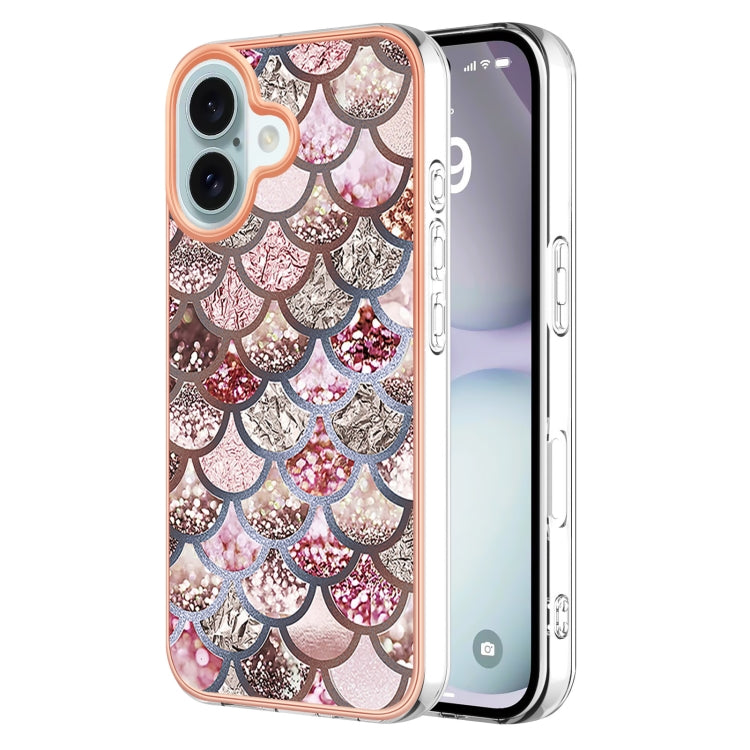 Electroplating Pattern IMD TPU Shockproof Case, For iPhone 16 Pro Max, For iPhone 16 Pro, For iPhone 16 Plus, For iPhone 16, For iPhone 15 Pro Max, For iPhone 15 Pro, For iPhone 15 Plus, For iPhone 15