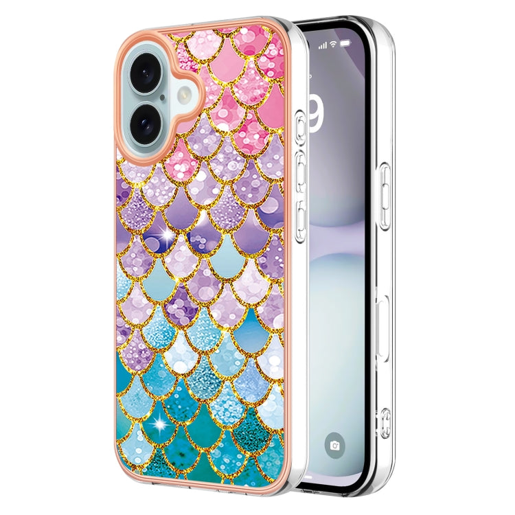 Electroplating Pattern IMD TPU Shockproof Case, For iPhone 16 Pro Max, For iPhone 16 Pro, For iPhone 16 Plus, For iPhone 16, For iPhone 15 Pro Max, For iPhone 15 Pro, For iPhone 15 Plus, For iPhone 15