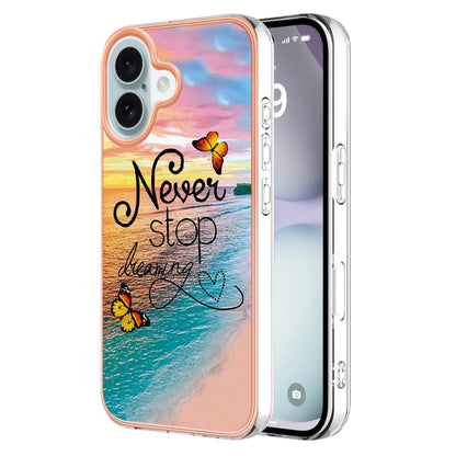 Electroplating Pattern IMD TPU Shockproof Case, For iPhone 16 Pro Max, For iPhone 16 Pro, For iPhone 16 Plus, For iPhone 16, For iPhone 15 Pro Max, For iPhone 15 Pro, For iPhone 15 Plus, For iPhone 15
