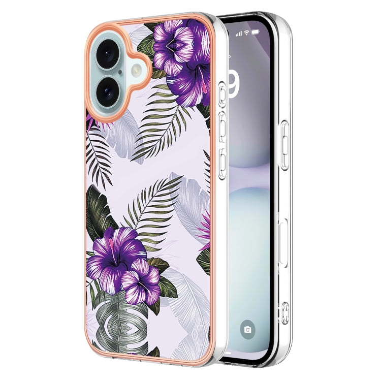 Electroplating Pattern IMD TPU Shockproof Case, For iPhone 16 Pro Max, For iPhone 16 Pro, For iPhone 16 Plus, For iPhone 16, For iPhone 15 Pro Max, For iPhone 15 Pro, For iPhone 15 Plus, For iPhone 15