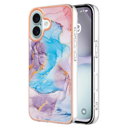 Electroplating Pattern IMD TPU Shockproof Case, For iPhone 16 Pro Max, For iPhone 16 Pro, For iPhone 16 Plus, For iPhone 16, For iPhone 15 Pro Max, For iPhone 15 Pro, For iPhone 15 Plus, For iPhone 15
