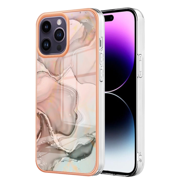 Electroplating Marble Dual-side IMD Phone Case, For iPhone 16 Pro Max, For iPhone 16 Pro, For iPhone 16 Plus, For iPhone 16, For iPhone 15 Pro Max, For iPhone 15 Pro, For iPhone 15 Plus, For iPhone 15