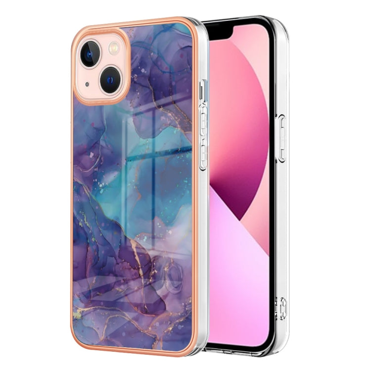 Electroplating Marble Dual-side IMD Phone Case, For iPhone 16 Pro Max, For iPhone 16 Pro, For iPhone 16 Plus, For iPhone 16, For iPhone 15 Pro Max, For iPhone 15 Pro, For iPhone 15 Plus, For iPhone 15