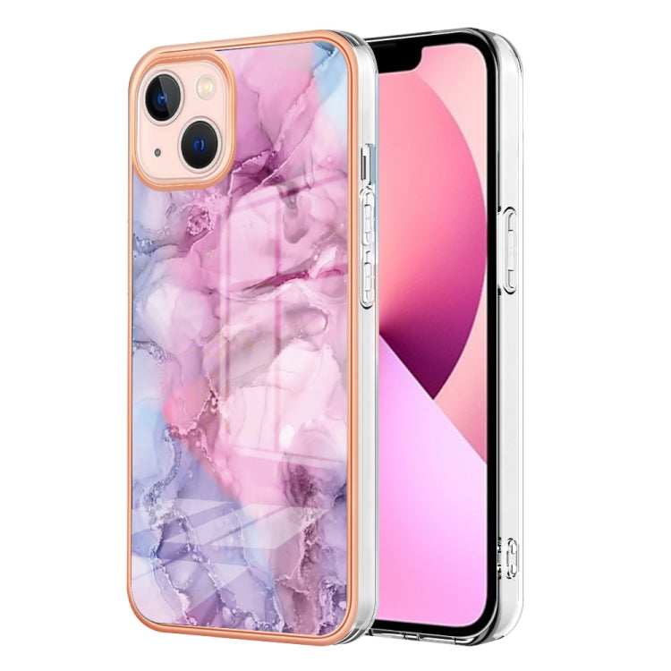 Electroplating Marble Dual-side IMD Phone Case, For iPhone 16 Pro Max, For iPhone 16 Pro, For iPhone 16 Plus, For iPhone 16, For iPhone 15 Pro Max, For iPhone 15 Pro, For iPhone 15 Plus, For iPhone 15