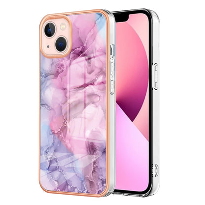 Electroplating Marble Dual-side IMD Phone Case, For iPhone 16 Pro Max, For iPhone 16 Pro, For iPhone 16 Plus, For iPhone 16, For iPhone 15 Pro Max, For iPhone 15 Pro, For iPhone 15 Plus, For iPhone 15