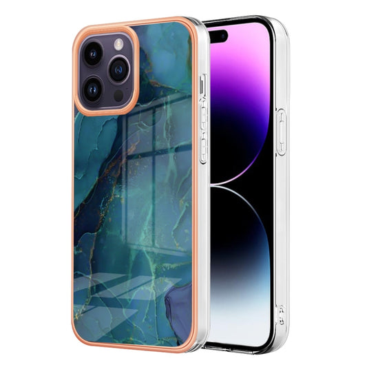 Electroplating Marble Dual-side IMD Phone Case, For iPhone 16 Pro Max, For iPhone 16 Pro, For iPhone 16 Plus, For iPhone 16, For iPhone 15 Pro Max, For iPhone 15 Pro, For iPhone 15 Plus, For iPhone 15