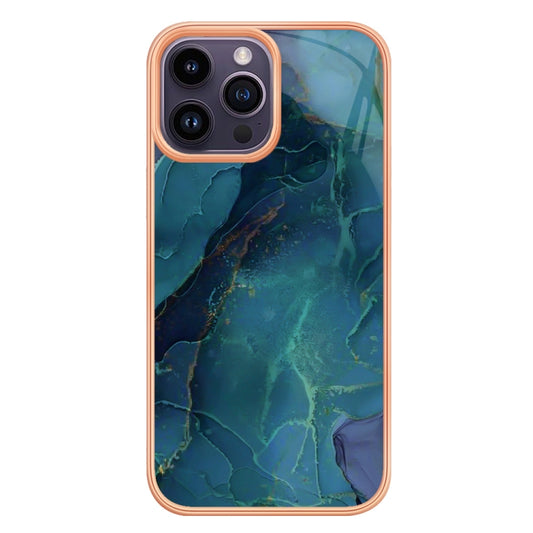 Electroplating Marble Dual-side IMD Phone Case, For iPhone 16 Pro Max, For iPhone 16 Pro, For iPhone 16 Plus, For iPhone 16, For iPhone 15 Pro Max, For iPhone 15 Pro, For iPhone 15 Plus, For iPhone 15