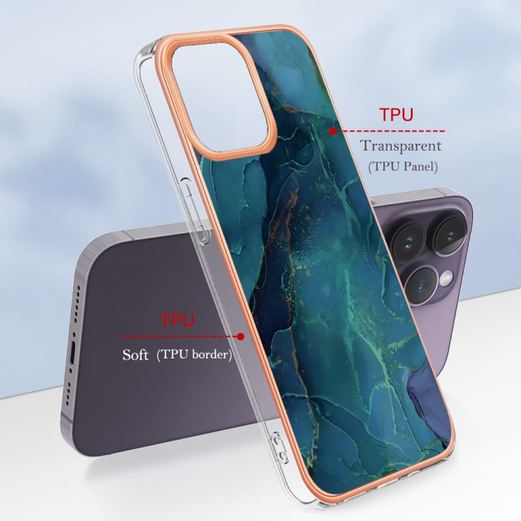 Electroplating Marble Dual-side IMD Phone Case, For iPhone 16 Pro Max, For iPhone 16 Pro, For iPhone 16 Plus, For iPhone 16, For iPhone 15 Pro Max, For iPhone 15 Pro, For iPhone 15 Plus, For iPhone 15