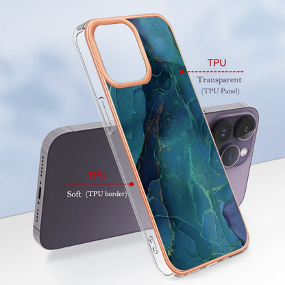 Electroplating Marble Dual-side IMD Phone Case, For iPhone 16 Pro Max, For iPhone 16 Pro, For iPhone 16 Plus, For iPhone 16, For iPhone 15 Pro Max, For iPhone 15 Pro, For iPhone 15 Plus, For iPhone 15