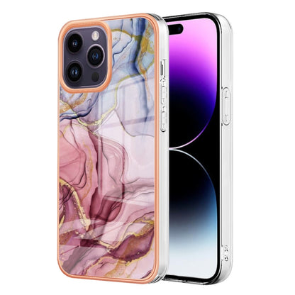 Electroplating Marble Dual-side IMD Phone Case, For iPhone 16 Pro Max, For iPhone 16 Pro, For iPhone 16 Plus, For iPhone 16, For iPhone 15 Pro Max, For iPhone 15 Pro, For iPhone 15 Plus, For iPhone 15