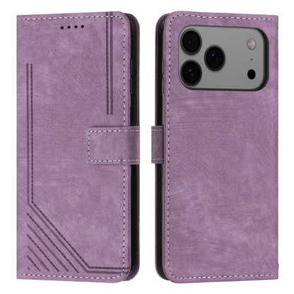 Skin Feel Stripe Pattern Leather Phone Case with Lanyard, For iPhone 18 Pro / 17 Pro, For iPhone 18 Pro Max / 17 Pro Max, For iPhone 17, For iPhone 17 Air, For iPhone 15 Pro Max, For iPhone 15 Pro, For iPhone 15 Plus, For iPhone 15