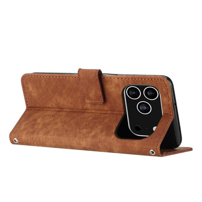Skin Feel Stripe Pattern Leather Phone Case with Lanyard, For iPhone 18 Pro / 17 Pro, For iPhone 18 Pro Max / 17 Pro Max, For iPhone 17, For iPhone 17 Air, For iPhone 15 Pro Max, For iPhone 15 Pro, For iPhone 15 Plus, For iPhone 15