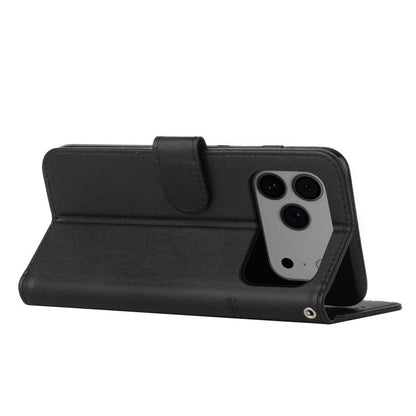Stitching Calf Texture Buckle Leather Phone Case