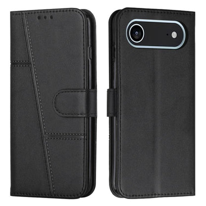 Stitching Calf Texture Buckle Leather Phone Case
